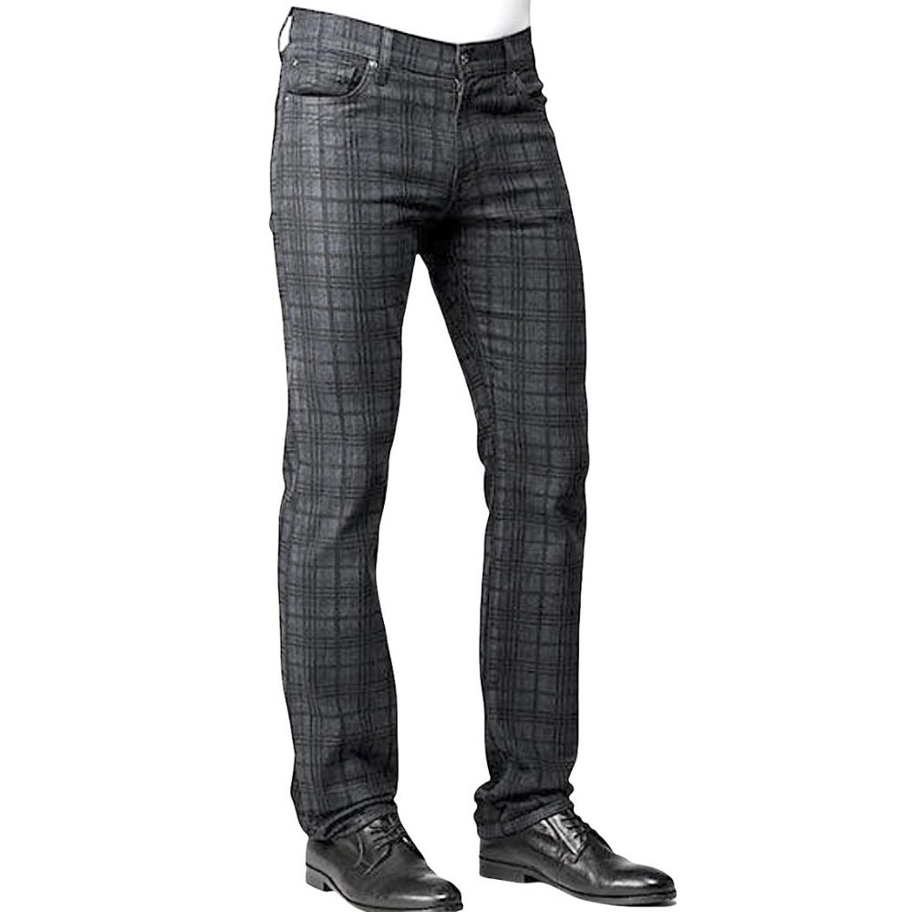 7 FOR ALL MANKIND Slimmy Glen Plaid Chino Jeans - Size 29 Waist